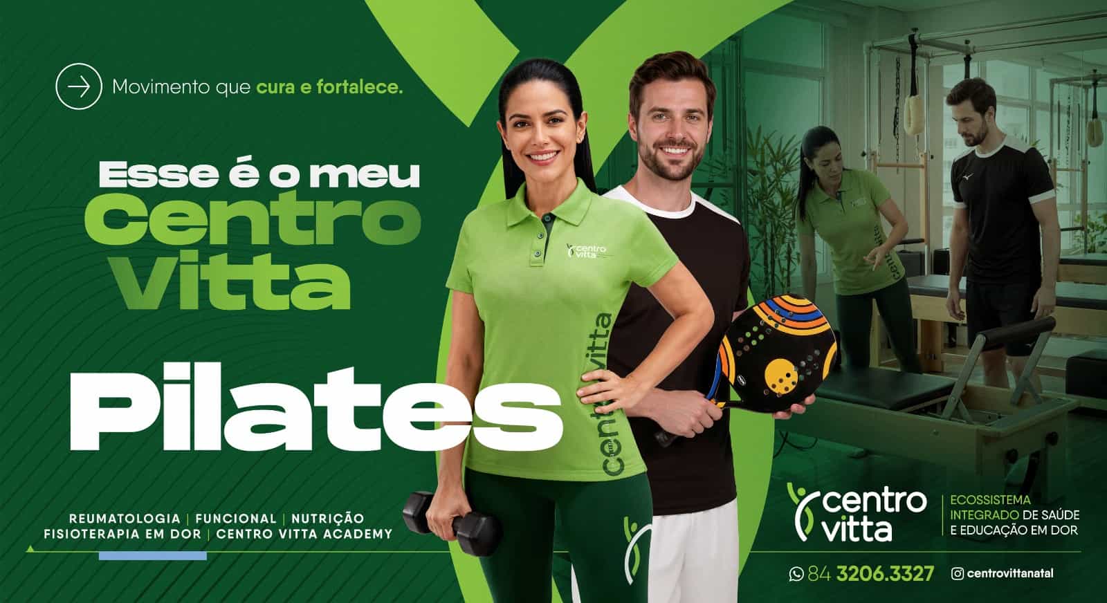 Peça da área de Pilates com a assinatura Esse é o meu Centro Vitta